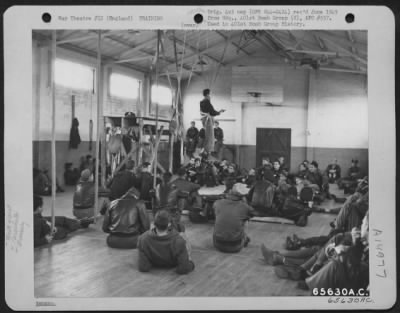 Thumbnail for Consolidated > Each Combat Crew Of The 401St Bomb Group Received A Special Course In Parachuting Before Its Members Became Operational.  Both English And American Type Parachutes Were Used In The Demonstration And Every Man Was Given The Opportunity To Practice With Eac