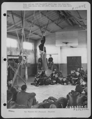 Thumbnail for Consolidated > Each Combat Crew Of The 401St Bomb Group Received A Special Course In Parachuting Before Its Members Became Operational.  Both English And American Type Parachutes Were Used In The Demonstration And Every Man Was Given The Opportunity To Practice With Eac