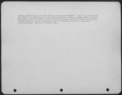 Thumbnail for Consolidated > Gunnery Instruction At The 401St Bomb Group Base Was Constant And Careful.  S/Sgt. E.A. Sokolowski And S/Sgt. A.P. Machasick Get Some Gunnery Practice By Using An Aerial Gunnery Trainer, Designed To Teach All Phases Of Aerial Flexible Gunnery Without Any