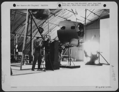 Thumbnail for Consolidated > Gunnery Instruction In The 401St Bomb Group Was Constant And Careful.  Here, Gunners Improve Their Skill In The Operation Of The 50 Cal. Machine Gun.  England, 4 May 1944.