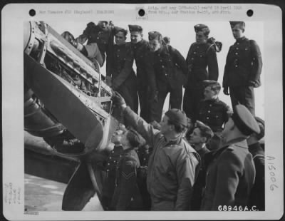 Thumbnail for Consolidated > Raf Cadets Study The Mechanism Of The Engine Of A North American P-51 Of The 353Rd Fighter Group At An Airbase In England.  April 1945.