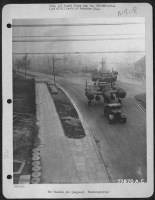 Thumbnail for Consolidated > Lockheed P-38 Going Along Queen'S Drive In Liverpool On The Way To Liverpool Airport, Speke, England.  9 January 1943.