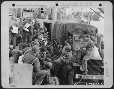 Consolidated > Men Of The 10Th Air Depot Group On Board Ship Somewhere In The English Channel En Route To France.  8 July 1944.