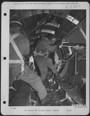 Thumbnail for General > These Waist Gunners Are At Their Posts Ready For Action As Their Plane, A Boeing B-17 "Flying Fortress" Of The 91St Bomb Group, Wings Its Way Toward The Target Of The Day Somewhere In Europe.  5 November 1943.