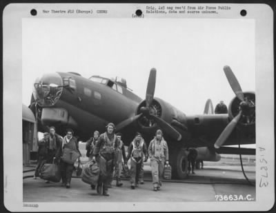 General > An 8Th Air Force Boeing B-17 Crew On Their Way To Interrogation After Returning From A Mission Over Frankfurt, Germany.  Europe, 5 February 1944.