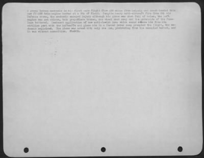 General > A young German mechanic in his first solo flight flew 400 miles from Leipzig and crash-landed this new JU-288 twin-engine bomber at a 9th AF field. Despite heavy anti-aircraft fire from 9th Air Defense crews, the mechanic escaped injury although