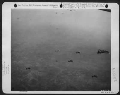 Thumbnail for Boeing > Forts Ride Again...This Formation Of Boeing B-17 Flying Fortresses Of The 452Nd Bomb Group Enroute To Blast German Targets In France As Part Of The General Plan To Pulverize All Vitally Important War Objectives.  Nazi Airfield At Bordeaux, France, Was The