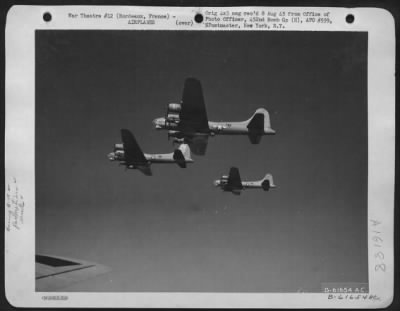 Thumbnail for Boeing > Forts Ride Again...This Formation Of Boeing B-17 Flying Fortresses Of The 452Nd Bomb Group Enroute To Blast German Targets In France As Part Of The General Plan To Pulverize All Vitally Important War Objectives.  Nazi Airfield At Bordeaux, France, Was The