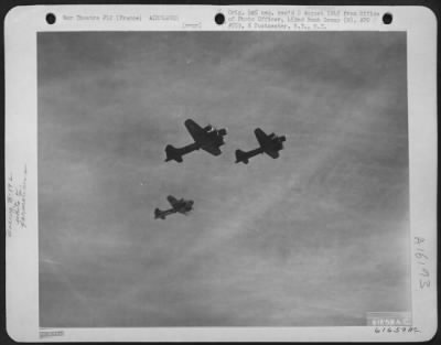 Thumbnail for Boeing > Boeing B-17 Flying Fortresses Of The 452Nd Bomb Group Winged Their Way Towards The German V-2 Launching Sites In Occupied France, As The Heavy Bombers Continued Their Daily Poundings Of Nazi Military Installations, 26 March 1944.  Taken By S/Sgt Jack S. R