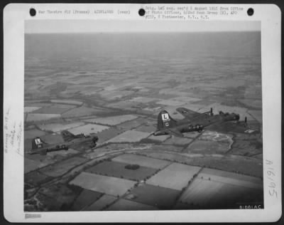 Thumbnail for Boeing > Boeing B-17 Flying Fortresses Of The 452Nd Bomb Group Winged Their Way Towards The German V-2 Launching Sites In Occupied France, As The Heavy Bombers Continued Their Daily Poundings Of Nazi Military Installations, 26 March 1944.  Taken By S/Sgt Jack S. R