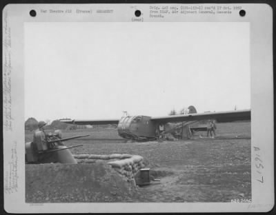 Thumbnail for General > At An Air Base Somewhere In France, Anti-Aircraft Crew Members Make Their Temporary Living Quarters Under Wing Of Cg-4 Glider.  1 April 1945.