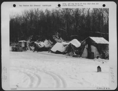 General > Camouflaged 645Th Bomb Squadron, 410Th Bomb Group Site At A 9Th Air Force Base In France.  15 January 1945.