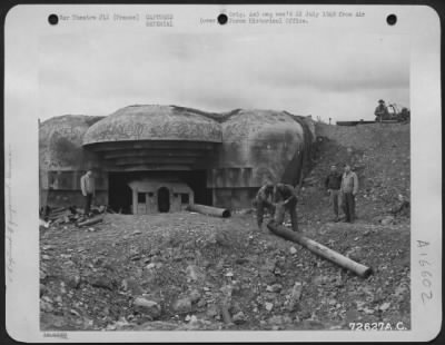 General > German Military Installations At Normandy Beach, France.  Taken 22 June 1944.