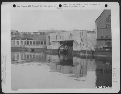 General > Captured German Submarine-Pens At Cherbourg, France.