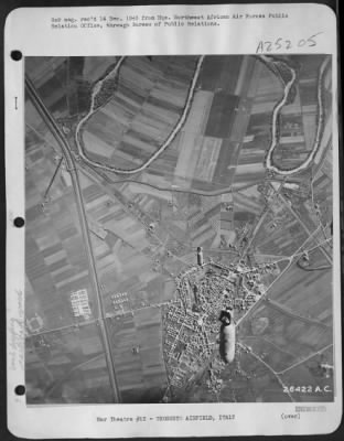 Thumbnail for Consolidated > FROM AN ADVANCED B-26 BOMBER BASE IN THE 12TH AIR FORCE, NOVEMBER 29---The first of the bombs to fall on Gressete today hit the "check point" in the marshalling yards. Other flights of USAAF B-26 Marauders followed up to attack