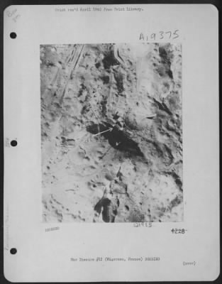 Thumbnail for Wizernes > Rocket Site At Wizernes, France.  This Photo Taken After The Attack Of 5 July 1944 Shows The Whole Area Of The Site Has Been Plastered With Craters.  Some Repairs Have Been Made To The Dome Shaped Unit But Otherwise There Appears To Be Little Or No Moveme