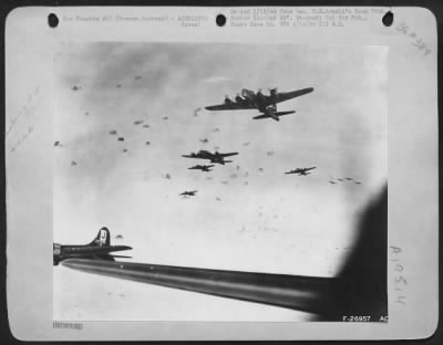 Thumbnail for Flak > Boeing B-17s flying through one of Hun's heaviest AA defenses. (16 Dec 43) 390th Bomb Group.