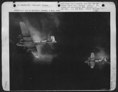 Boeing > Boeing B-17 raid on Stuttgart, Germany, 6 Sept. 1943.