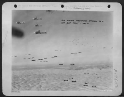 Thumbnail for Boeing > Formations of Boeing B-17 Flying Fortresses on mission to Brunswick, Germany, Feb 1944. Our bombers attacked on a 700 mile front.