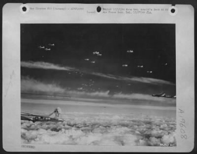 Thumbnail for Boeing > Boeing B-17s en route to bomb targets in Western Germany. 401st Bomb Group.