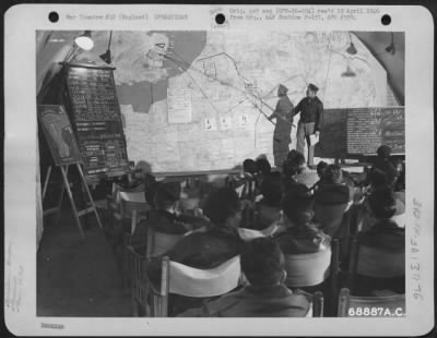 General > Lt. Colonel Bailey Briefing Men Of The 353Rd Fighter Group, Somewhere In England.  January 1944.