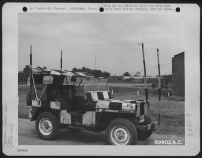 General > A Completely Equipped Jeep-Mounted Control Tower Of The 490Th Bomb Group At An Airbase In England.  19 July 1944.