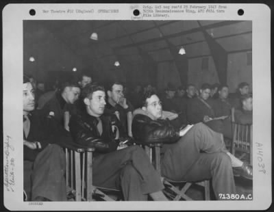 General > The Faces Of The Pilots' Of The 390Th Bomb Group, Shown Intentness And Concentration As They Are Briefed For A Mission Over Enemy Territory.  England.