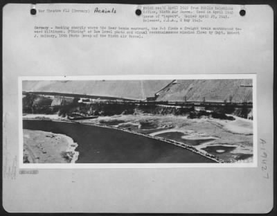 Thumbnail for Consolidated > Germany - Banking Sharply Where The Saar Bends Westward, The F-5 Finds A Freight Train Southbound Toward Wiltingen.  "Dicing" Or Low Level Photo And Visual Reconnaissance Mission Flown By Capt. Robert J. Holbury, 10Th Photo Group Of The 9Th Af.