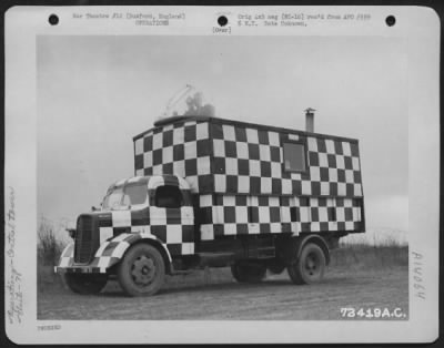 Thumbnail for General > Operator Of A Mobile Control Tower Stand By To Guide Planes Of The 78Th Fighter Group To Safe Landings At 8Th Air Force Station F-357 Duxford, England.  4 February 1944.