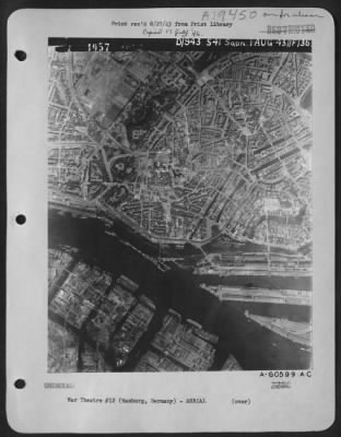 Thumbnail for Consolidated > Aerial View Of Hamburg, Germany Taken 1 Aug 43.  See Prints #4048, 50, 51, 52, 54, 56)