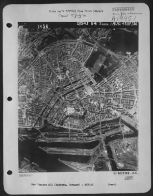 Thumbnail for Consolidated > Aerial View Of Hamburg, Germany Taken 1 Aug 43.  See Prints #4048, 50, 51, 52, 54, 57)