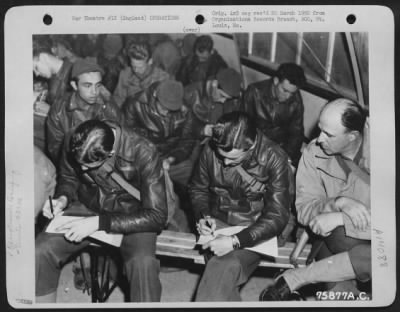 General > Preparation For The Invasion Of France - Members Of The 439Th Troop Carrier Group Taking Notes During A Briefing Prior To Take Off On A Mission From An Air Base Somewhere In England.  4 June 1944.
