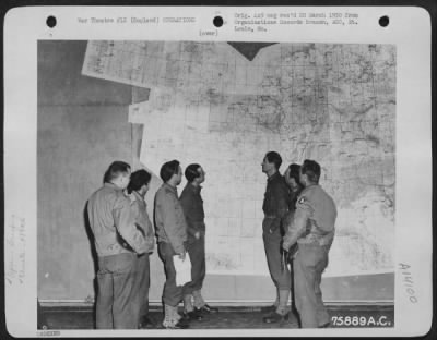 Thumbnail for General > Preparation For The Invasion Of France - Members Of The 439Th Troop Carrier Group Study A Wall Map In The Briefing Room At An Air Base Somewhere In England.  4 June 1944.