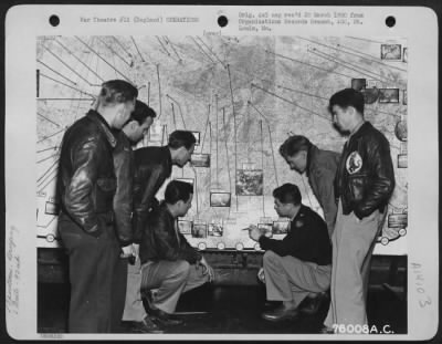 General > An Air Force Officer Points Out 'Target Of The Day' To Members Of The 92Nd Bomb Group During A Briefing At An Airbase Somewhere In England.  21 April 1945.