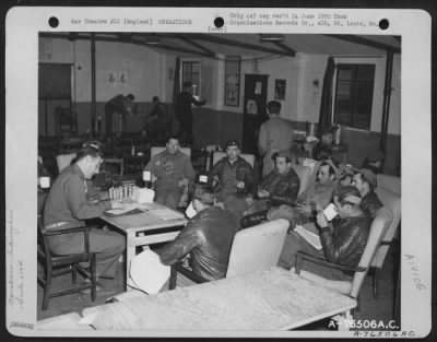 Thumbnail for General > Crew Members Of The 479Th Anti-Submarine Group Relax With Hot Coffee And Sandwiches During Interrogation In The Reading Room At An Air Base In St. Eval, England.  1943.