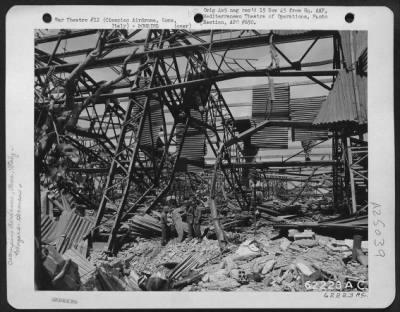 Thumbnail for Consolidated > Bomb Damage To Hangar At Ciampino Airdrome Near Rome, Italy.