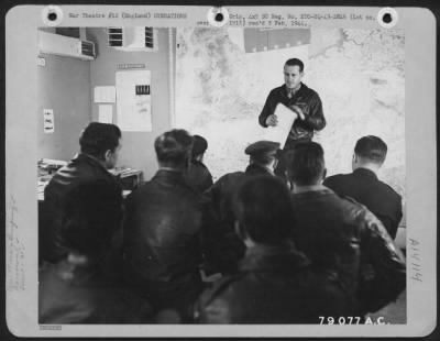 Thumbnail for General > Colonel Edward J. Timberlake, Commanding Officer Of The 93Rd Bomb Group, Hardwick, England Briefs The Combat Crews Just Before Their Take-Off On Another Mission Over Enemy Territory. April 1943.