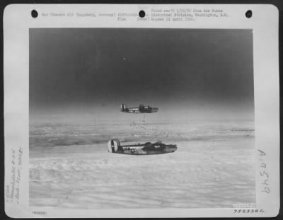 Thumbnail for Flak > Bursts Of Deadly Flak Explode Dangerously Close To Consolidated B-24S Of The 93Rd Bomb Group During A Mission Over Augsburg, Germany.  1 March 1945.