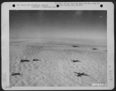 Thumbnail for Boeing > Flying High Above The Clouds, Boeing B-17 Flying Fortresses Of The 91St Bomb Group Wing Their Way To Bomb Enemy Installations In Frankfurt, Germany.  29 January 1944.