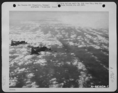 Thumbnail for Boeing > Flying High Above The Clouds, Boeing B-17 Flying Fortresses Of The 91St Bomb Group Wing Their Way To Bomb Enemy Installations In Frankfurt, Germany.  29 January 1944.