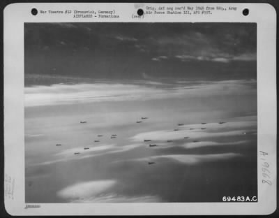 Boeing > Formation Of Boeing B-17 Flying Fortresses Of The 91St Bomb Group Wing Their Way, High Above The Clouds, To Bomb Enemy Installations In Brunswick, Germany On 30 January 1944.