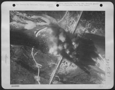 Consolidated > This Photograph Was Taken At The Height Of The Bombardment Of 1200-Foot Road Bridge Near Galliate, 20 Miles West Of Italy, From One Of The Attack North American B-25 Mitchell Medium Bombers.