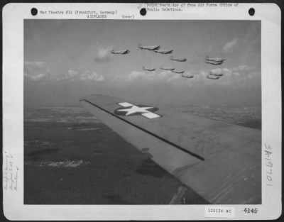 Douglas > Munich, Germany.  The Aaf'S Popular Douglas C-47 'Workhorses' Long A Familiar Figure In The Skies Over Europe, Head For A Resupply Training Mission Near Frankfurt, Germany.  Famous For Their Resupply And Troop Carrier Operations During The War, The C-47S