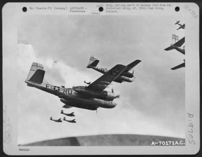 Thumbnail for Douglas > Formations Of Douglas A-26S, Attached To The 386Th Bomb Group, Enroute To Bomb Enemy Installations Somewhere In Germany On 20 April 1945.