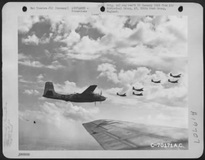 Thumbnail for Douglas > Formations Of Douglas A-26S Attached To The 386Th Bomb Group Enroute To Bomb Enemy Installations Somewhere In Germany On 20 April 1945.