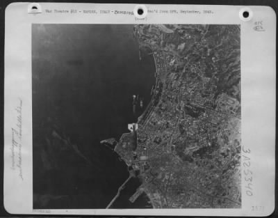 Consolidated > Boeing B-17 Flying Fortresses Of The Northwest African Air Forces Bomb Submarine Bases At Naples On August 4.  (Northwest African Air Forces Photo)