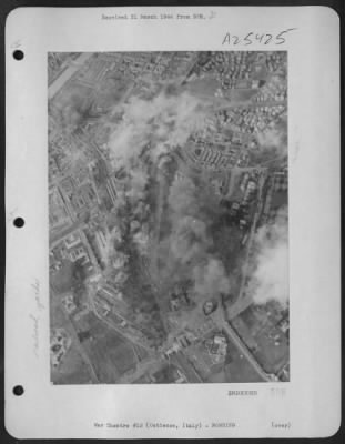 Consolidated > B-26 Marauders Of The Tactical Air Force On 3 March Attacked The Ostiense Railroad Yards, On The South Side Of Rome, A Major Railhead Supplying The German Effort At Anzio And Cassino. The Bobing Was Concentrated And Accurate.  About 200 Railroad Cars Were