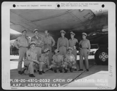 Thumbnail for General > Crew Of The Boeing B-17 'Memphis Belle' At Laredo Aaf, Laredo, Texas, 20 June 1943.