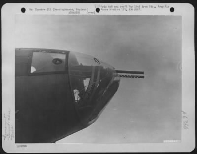 General > Twin Gun Installation In The Nose Of A Boeing B-17 "Flying Fortress" At The 91St Bomb Group Base In Bassingbourne, England.  1 February 1943.