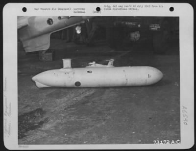 General > Captured German Gliding Bomb, England.  10 September 1944.